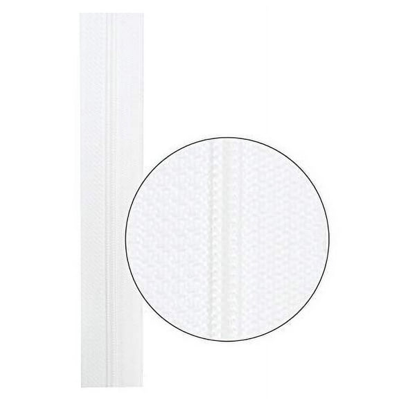 #3 YKK Zipper White Coil Chain - 25 Non-Locking Sliders - Made in The United States (10 Yards)