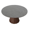 thumbnail image 6 of Casabianca Home Eric 53 in round dining table with walnut base and gray marbled ceramic top., 6 of 8