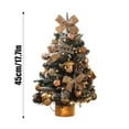 thumbnail image 3 of Mini Christmas Tree with Lights, 17.7 Inch Small Tabletop Christmas Tree Pre-Decorated with Gold Ornaments, Bow Tree Topper & Pine Cones, Artificial Xmas Tree for Home Office Holiday Decor, 3 of 7