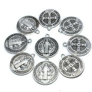 Saint Benedict Nursia Patron Against Evil Medal Pendant 1.18 inches Diamter Saint Christopher/Michael/ Jude Necklace
