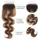 thumbnail image 3 of Extensiones de cabello humano brasileño virgen, mechones ondulados con cierre de encaje HD, rubio miel, degradado, 4x4, 3 paquetes, 3 of 5