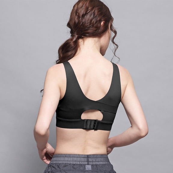 Womens Sports Bras Large Size Beautiful Back Yoga Vest Fitness Running Sexy Underwear Composite Fabric One-piece Sports Bra Wireless Bras for Women Black 3XL