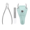 thumbnail image 1 of Yeacher Stainless Steel Cuticle Remover Trimmer Nail File Dead Skin Remover Cuticle with PU Storage Case Pedicure Manicure Tools for Fingernails & Toenails, 1 of 7