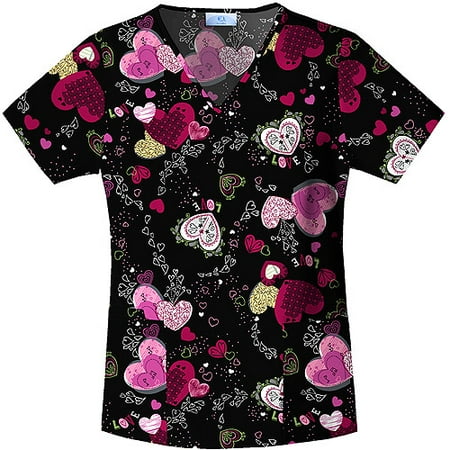 Harmony of Hearts V-Neck Scrub Top