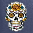 thumbnail image 5 of Wild Bobby Day Of The Dead Sugar Skull Pop Culture Men Long Sleeve Shirt, Vintage Heather Navy, Small, 5 of 5