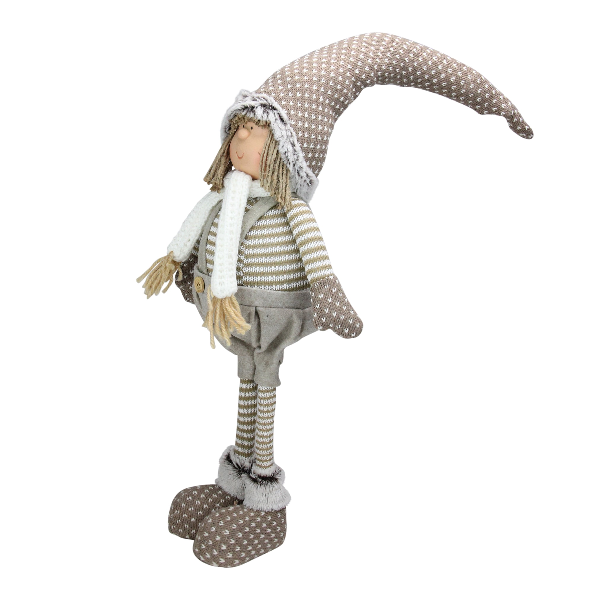 26" Decorative Standing Nordic Boy in Overalls Table Top Christmas Figure