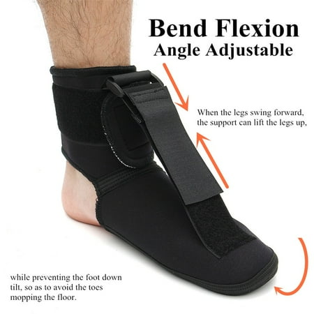 Sponge Nylon Adjustable Anti Slip Plantar Fasciitis Night Splint Foot Toe Sleeve Brace Support Wrap Ankle First Aid Elastic Black