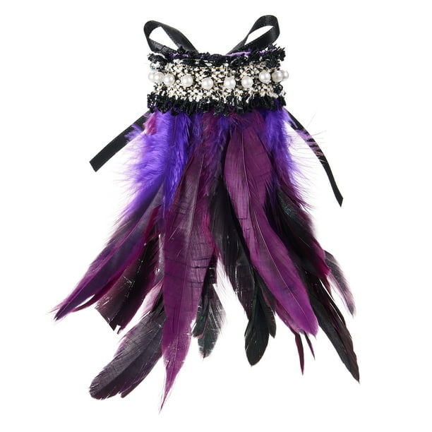 Lucakuins - Muñequeras de plumas, pulseras de plumas, pulsera para mujer, disfraz de Halloween, cosplay Lucakuins moda