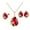 Red, variant on Shenmeida 3Pcs/set Exquisite Necklace Jewelry Set Waterdrop Shape Rhinestone Necklace Ring Earrings Set for Anniversary