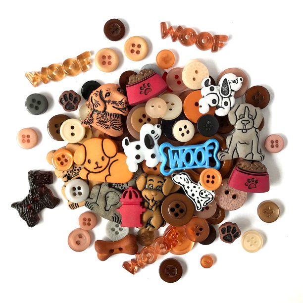 Buttons Galore Value Pack of Buttons for Crafts and Sewing Dogs 50