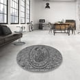 thumbnail image 3 of Ahgly Company Indoor Round Patterned Dark Gray Area Rugs, 5' Round, 3 of 6