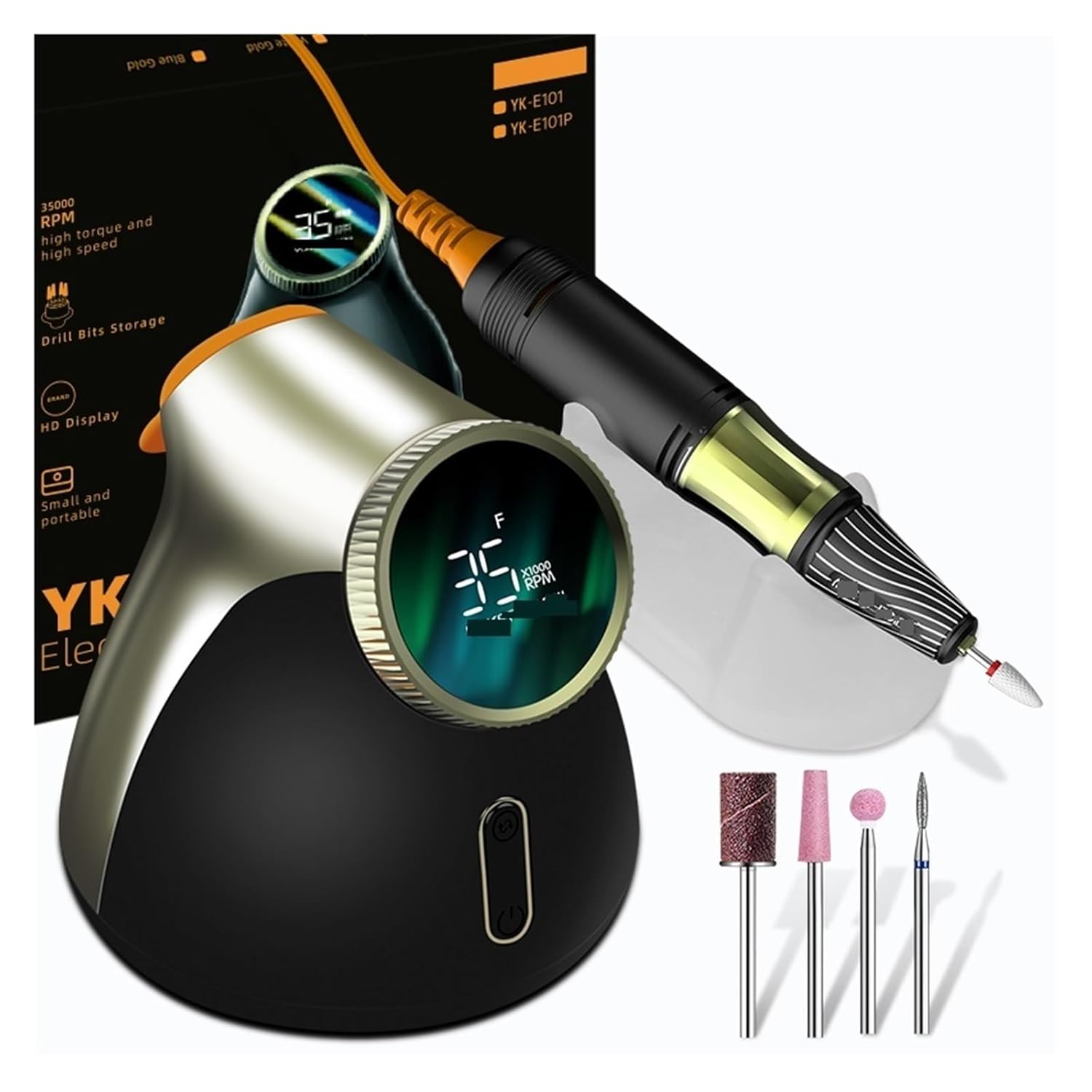 Electric Nail Drill Professional Professional Electric Nail Drill, 35000RPM Brushless Nail Drill Machine for Manicure, Drill Set Acrylic Gel Polish Na