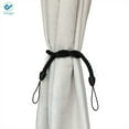 thumbnail image 2 of Deago 2 Pairs Curtain Ropes Tiebacks Decorative Handmade Tie Backs Curtain Holdbacks Holders Cord with 4 Metal Screw Hooks for Window Sheer Drapes Indoor Outdoor, Black, 2 of 7