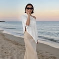 thumbnail image 5 of Shawl Wraps for Women,Mesh Poncho Poncho Lightweight Summer Pullover Sweater Fashion Womens Shawl White, 5 of 7