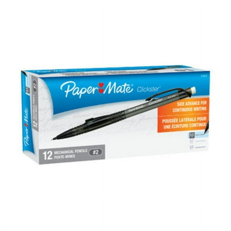 Paper Mate Clickster Grip Mechanical Pencil - 0.5 mm Lead Diameter - Refillable - Transparent Barrel - 1 Dozen