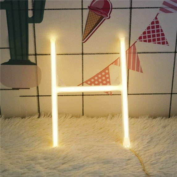 LINLIN Neon Sign, Letter Neon Signs Neon Alphabet Light Light Up LED Letters Lights Light Up Marquee Letters Lights Battery USB Warm White