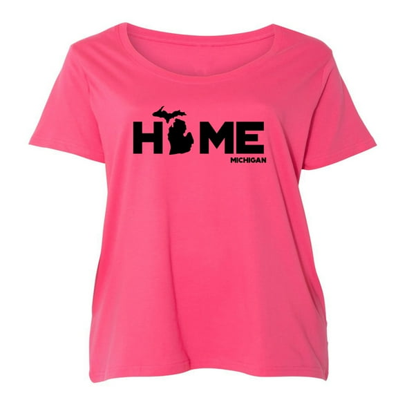 Michigan HOME Womens Plus Size Scoopneck T