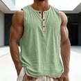thumbnail image 6 of Mlkoz Mens Tank Tops Button Sleeveless Sports Shirts Summer Tops Breathable Casual Solid Beach Tops Sizes S-3XL, 6 of 8
