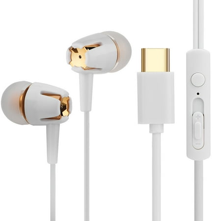 Dilwe USB Type C Headphones, Headphones for Type C,Hands-free Call Type C Earphones In-ear Super Deep Bass Type C Earbuds with Mic for