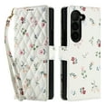 thumbnail image 6 of Wallet Case for Samsung Galaxy Z Fold 6, Flower PU Leather Durable Phone Case Kickstand Flip Case with Card Slots Wrist Strap Pattern Magnetic Closure Protective Case for Galaxy Z Fold 6 - A, 6 of 8