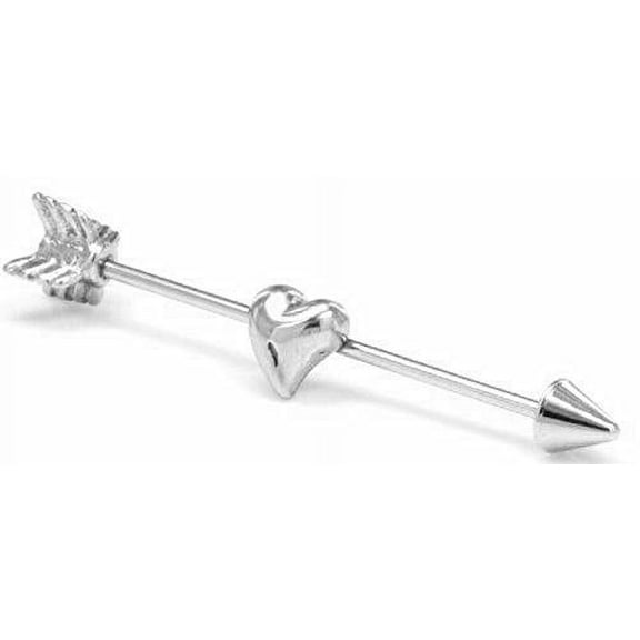 316l Surgical Heart Arrow 14g 1 3/8 Industrial Bar Ch136