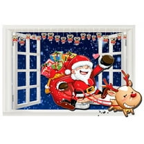 3D Wall Murals Xmas Art Decals Decorator-Santa Came to My Housel(22" X 13")
