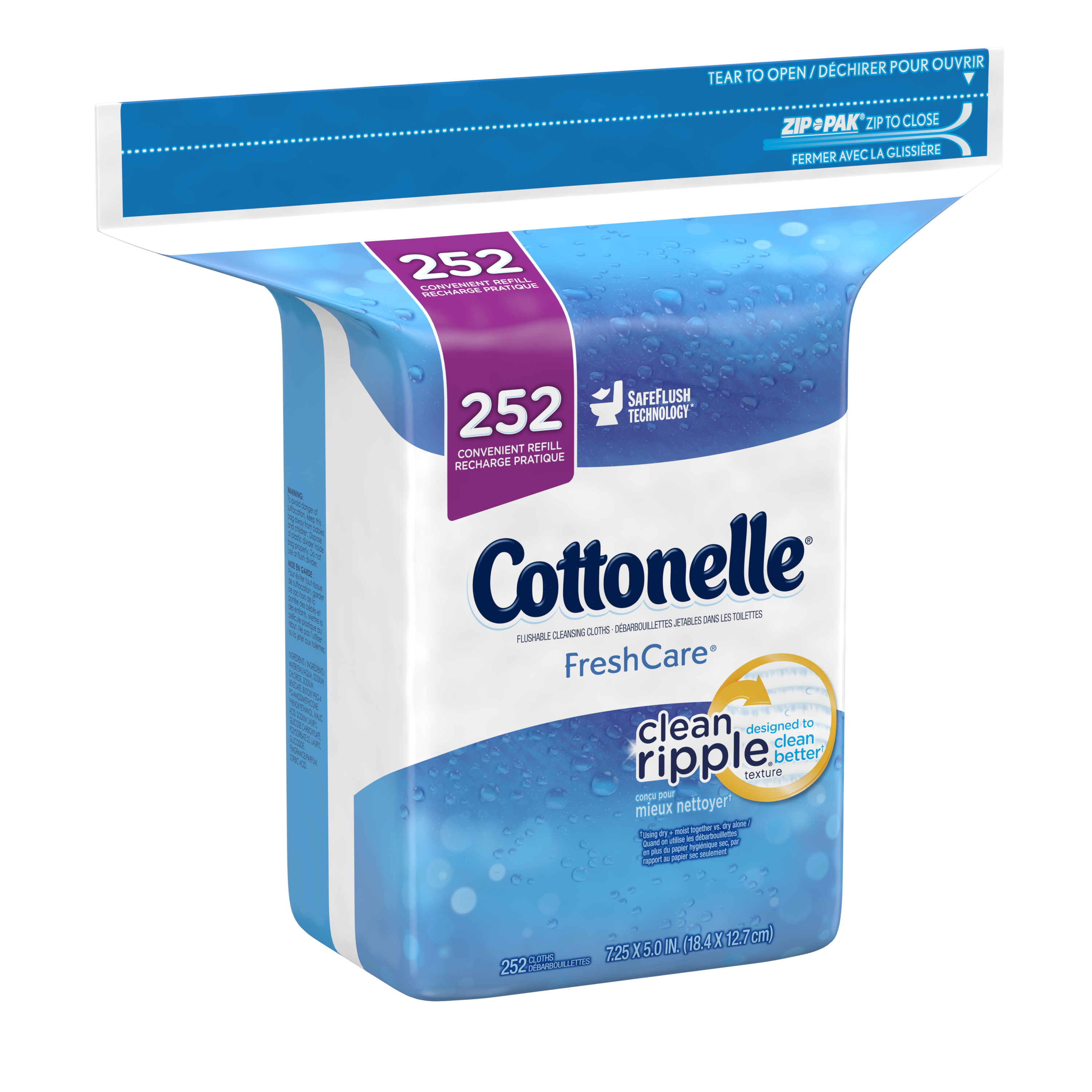 Cottonelle Flushable Wet Wipes for Adults, 1 Refill Pack, 252 Flushable Wipes, Alcohol-Free - image 3 of 10