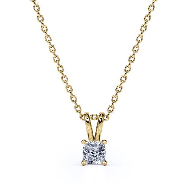 Colgante Adorable de Moissanita JeenMata de 0,5 Quilates Chapado En oro amarillo de 18 K sobre plata