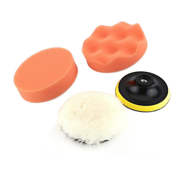 Kit de almohadillas de pulido para coche, herramienta para pulidor de coche con adaptador de taladro M10, 5 uds., 4" Jadeshay A