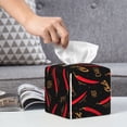 thumbnail image 6 of Lsque Hot Chili Printed Tissue Box Cover Holder, Facial Paper Organizer Dispenser,Square with Bottom Belt, PVC Leather Decorative Organizer, 6 of 8