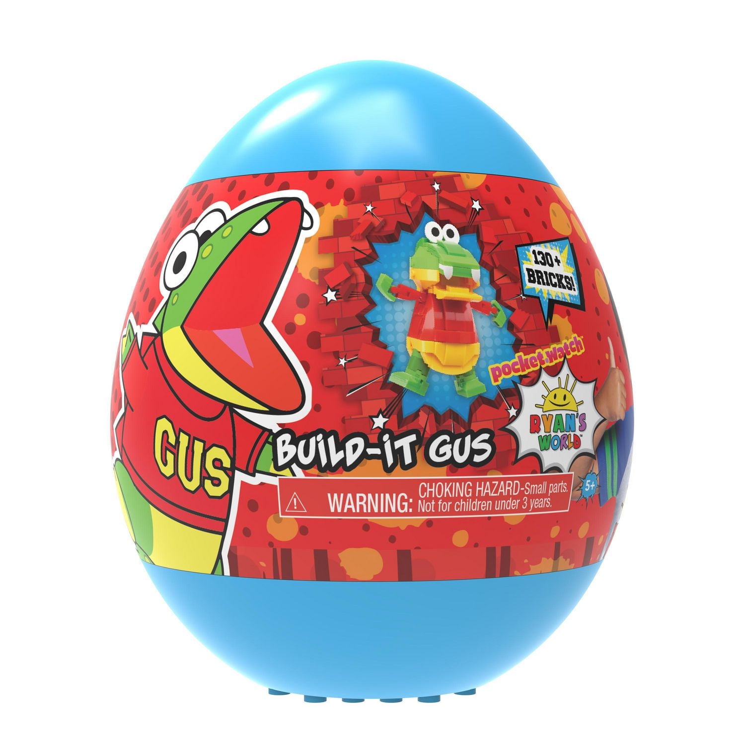 Ryan’s World Build-It Egg, Gus, over 100-bricks