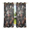 thumbnail image 6 of Yayeee Window Curtains Light Filtering 63"x42" Grommet Panel Pair Home Living Room Decor, Black Flowers, 6 of 7