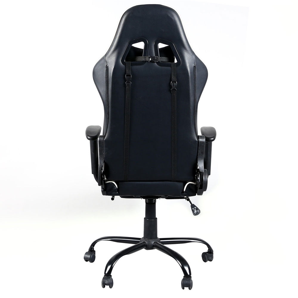 Details about   High Back Swivel Racing Gaming Chair Office Chair w Footrest Tier Black & White 