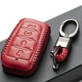 thumbnail image 4 of Vitodeco Genuine Leather Keyless Entry Remote Control Smart Key Case Cover with Leather Key Chain Compatible for RAM 1500 2019-2025 (4-Button, Red), 4 of 5