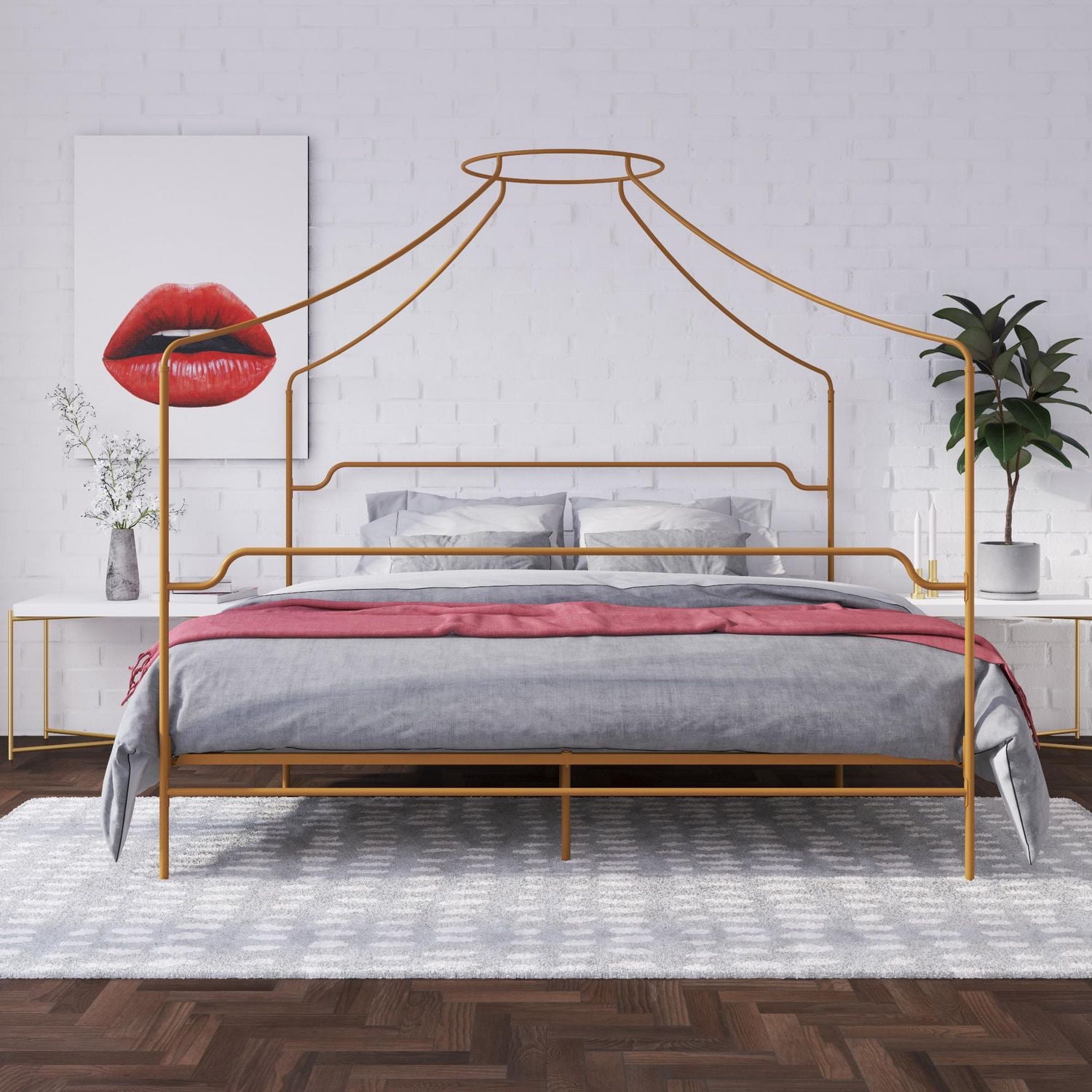 Novogratz Camilla Metal Canopy Bed