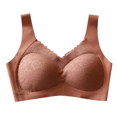 LQCMBYF Built In Bra Tops for Women Women Full Cup Thin Underwear Plus Size Five Breasted Wireless Sports Bra Lace Bra Breast Cover Cup Large Size Vest Bras Tank Tops With Built In Bras (B L)