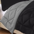 thumbnail image 3 of Lightweight Reversible 3-Piece Comforter Set All Seasons, Down Alternative Comforter with 2 Pillow Shams,Full/Queen Black/Gray, 3 of 5