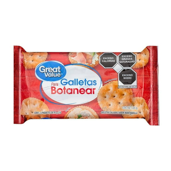 Galletas saladas Great Value sabor mantequilla 285 g