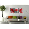 thumbnail image 5 of Wall Art Red Flowers  Framed Canvas Painting  for Home Decorations Wall Decor 12"x16"x3 Panels, 5 of 5
