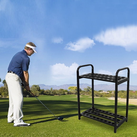 Golf Club Organizer Rack Golf Club Display Stand Rack Holder Shelf Golf Display Rack Premium Metal Golf Putter Stand Holds 9/18/27 Clubs