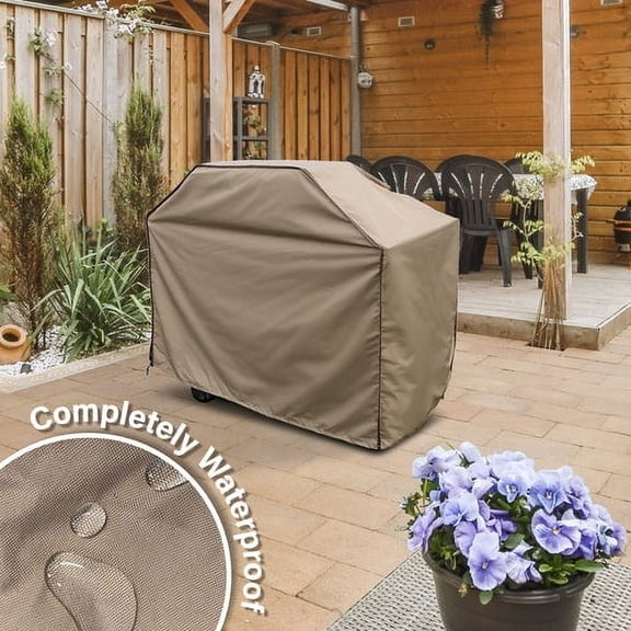 Abba Patio 53" BBQ Gas Grill Cover, Waterproof, Rip-Proof, Weather & UV Resistant, Brown