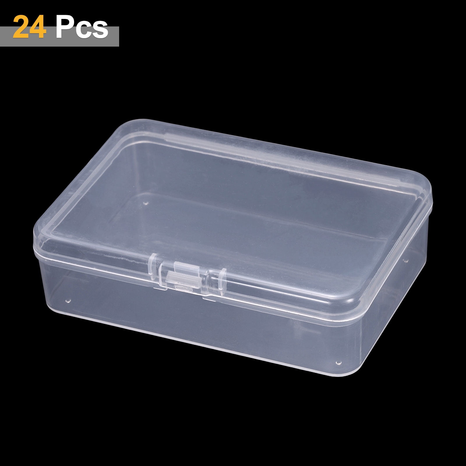 Uxcell 24pcs 3.74" x 2.56" x 1.02" Plastic Beads Storage Containers Box, Clear