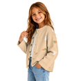 thumbnail image 3 of Grblisyd Girls Cardigan Sweater Button Down Long Sleeve Cute Knit Cardigans School Uniform Fall Kids Clothes Basic Layering, 3 of 6