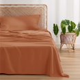 thumbnail image 2 of Juego de sábanas Bedsure Cooling Twin XL Rayón Bambú Naranja Quemado, 2 of 6