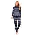 thumbnail image 2 of Yuaguia Christmas Family Matching Pajamas Set, Long Sleeve Tree Snowflake Fair Isle Tops Blue Plaid Pants, Holiday Sleepwear Loungewear Sets for Men Women Kids Baby, 2 of 6
