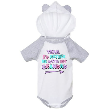 

Inktastic Yeah I d Rather be with My Grandad in Pink Blue and Purple Gift Baby Boy or Baby Girl Bodysuit