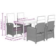thumbnail image 2 of vidaXL 5 Piece Patio Dining Set with Cushions Gray Poly Rattan, 2 of 9