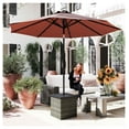 thumbnail image 2 of YYDSBNHH Wicker Side Table with 1.5" Umbrella Hole, Square Outdoor End Table with UV-Resistant Frame, Storage Space, Mixed-Gray, 2 of 9
