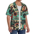 thumbnail image 2 of Fotbe Retro Pop Art Collage Camisa Estampada de Manga Corta para Hombre, Casual de Verano, Estilo Playero, Sin Arrugas-3X-Large, 2 of 5