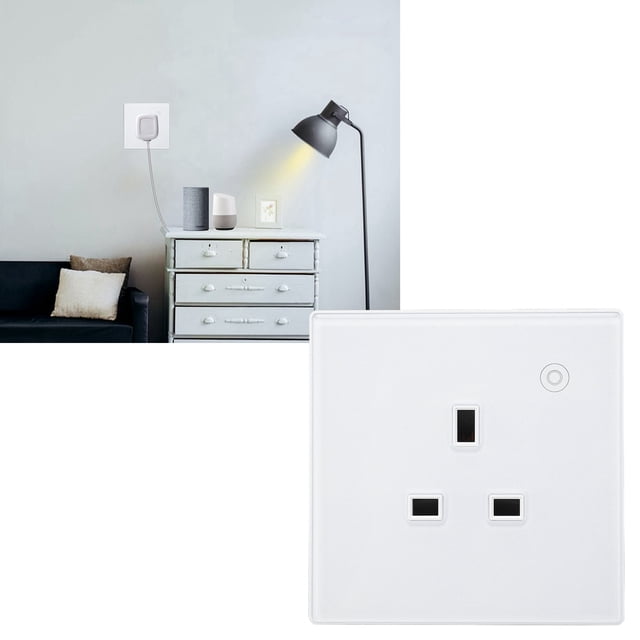 Smock Socket, Smart Wall Wall Outlet ABS Control Remoto Inalámbrico White 2500W 16A Eu Plug AC 95-245V Para El Hogar